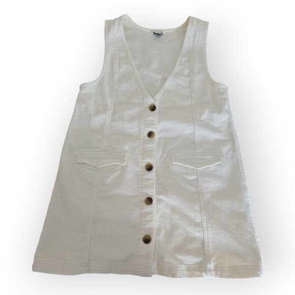 American Eagle Corduroy Sleeveless Button Front Mini Jumper Medium - Picture 6 of 9
